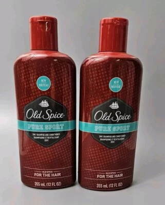 Old Spice For Hair Mens Pure Sport 2in1 Shampoo & Conditioner LOT OF 2 (12oz) - Image 1 of 4