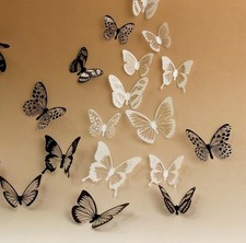 18Pcs Bunch of Butterflies Home Décor Colorful Whimsical Art 3D Wall Stickers