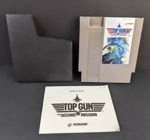 NES Top Gun Second Mission Nintendo, 1985 VTG Game Cartridge, Case, Booklet - Picture 1 of 7