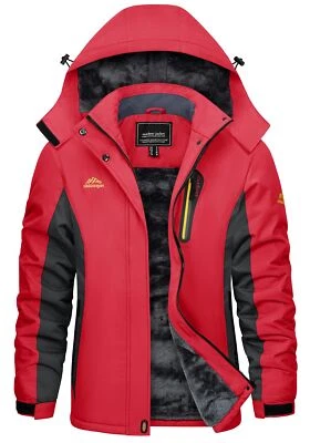 Mujeres Esquí Nieve Senderismo Chaquetas Invierno Cálidas Impermeables Forradas de Vellón Abrigos de Trabajo Foto 1 de 4