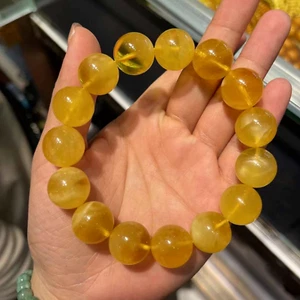 Pulsera de piedra ámbar báltico natural genuina hecha a mano - Imagen 1 de 2