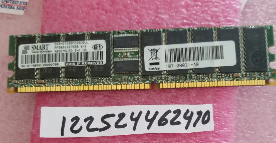1GB PC DDR1 DDR  PC2700R DDR-333 2700 333MHZ 333 184PIN ECC-REG RDIMM 64X8 INTEL - Image 1 of 1