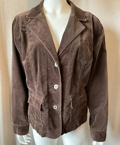 Style & Co Brown Stretch Velvet Blazer Women’s Button Front Pockets Retro XL - Picture 1 of 16