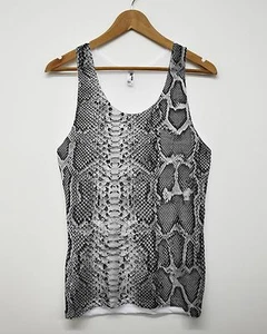 Grey Snake All Over Vest Graphic Pattern Top Tank Summer Indie Hipster Grunge - Picture 1 of 1
