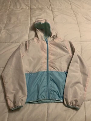Womens Athletech Size Large Pink Blue Lightweight Zip-Up Jacket Windbreaker - Image 1 of 4