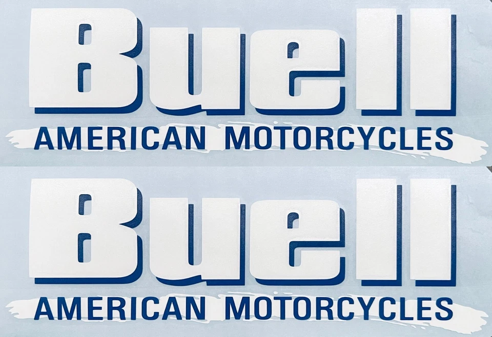 Calcomanías Buell American Motorcycles. 2 colores blanco/azul. O elige tus colores. Foto 1 de 1