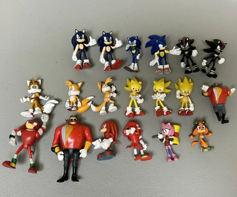 Sonic The Hedgehog Action Figure Knuckles Super Sonic Tails Robotnik Lot Cover