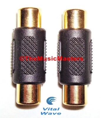 2件RCA电缆耦合器接头母头音频视频连接器插孔适配器金色VWLTW — 第 1/3 张图片
