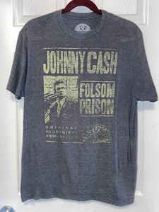 Johnny Cash Folsom Prison Distressed Design Men's T-Shirt Size: Large - Picture 1 of 13