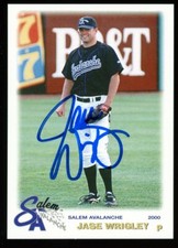2000 Salem Avalanche JASE WRIGLEY Signed Card autograph AUTO ROCKIES GA TECH