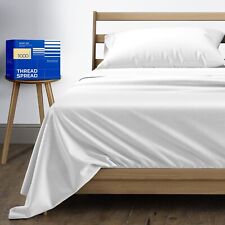 Pure Twin XL Size Cotton Bed Sheets Set(Twin XL 1000 Thread Count) Bright Whi...