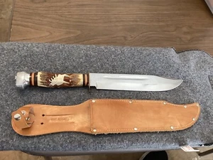 BARON West GERMANY STAG HUNTING BOWIE KNIFE & SHEATH - Picture 1 of 11
