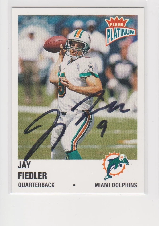 JAY FIEDLER MIAMI DOLPHINS DARTMOUTH AUTOGRAPHED CARD - Imagem 1 de 1