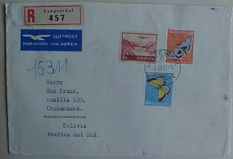 SUIZA MARIPOSA REGISTRADA B/S BOLIVIA Foto 1 de 1