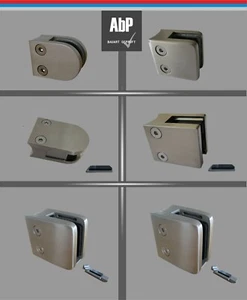 Soporte de vidrio acero inoxidable V2A abrazadera de vidrio mini maxi soporte de abrazadera barandilla angular redonda - Imagen 1 de 12