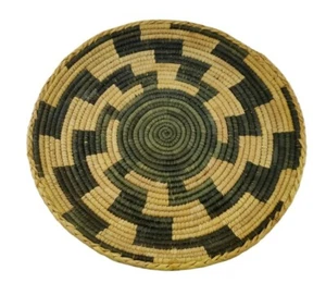 Piatto da parete in vimini decorazione tessuto a mano marrone beige - Foto 1 di 12