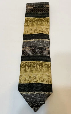 Dani Moda Maschile мужской галстук ручной работы шелк золото черный серый классическая ширина - Изображение 1 из 4
