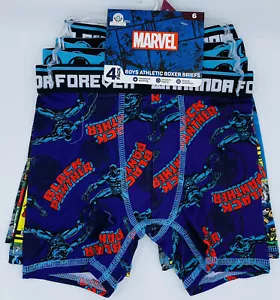 Marvel Black Panther 4 Pack Boys Athletic Poly Boxer Briefs Size 6 - Picture 1 of 6