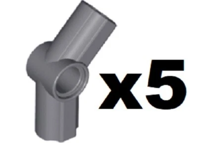 🧱 LEGO 5 New Dark Bluish Gray Technic Axle Pin Connector Angled #4 32192 DG3 - Image 1 of 2