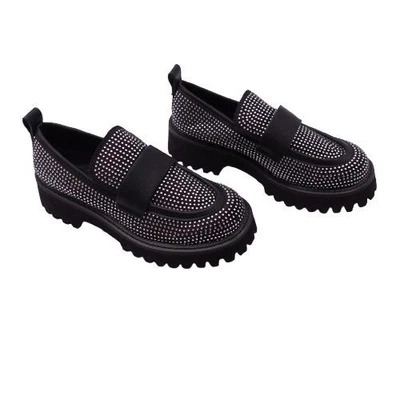 Mocasín Karl Lagerfeld Paris Para Mujer Puntera Almendra Grady Negro Talla 6 Preppy Y2K Foto 1 de 4