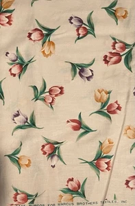 VTG Floral On Pink Faye Burgos For Marcus Brothers Cotton Fabric 44” BTY NOS - Picture 1 of 6