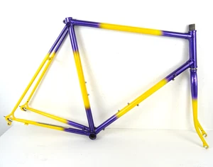 Vintage 80s Road Racing Bike Frame Set 60cm x 56cm XL Steel 1" Peugeot? VF-28-I8 - Picture 1 of 23