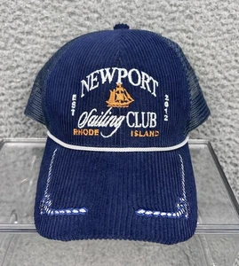 ANTHROPOLOGIE Corduroy Trucker Hat Newport Sailing Club Rhode Island Nautical - Picture 1 of 6