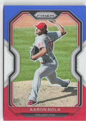 2021 Panini Prizm #147 Aaron Nola Red/White/Blue Prizm - Image 1 of 2