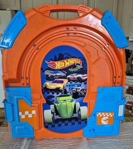 Estuche de Transporte Hot Wheels 2 Pistas Ranura Coche Carrera Naranja Completo Raro  - Imagen 1 de 3