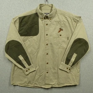 Woolrich Shirt Mens XL Khaki Shooting Shirt Canvas Outdoor Field Hunting - Picture 1 of 10