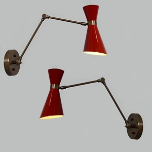 Italian raw brass stilnovo style wall lamp - Mid century light - wall sconce - Picture 1 of 3