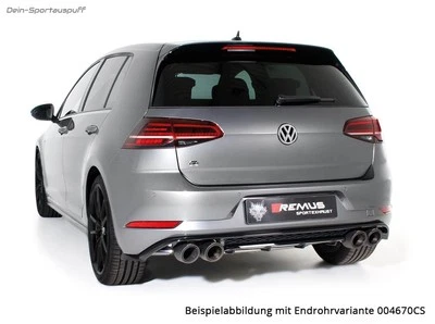 Remus Sportauspuff-Anlage ab Kat VW Golf 7 R FL 310PS je 2x102mm Black gerollt - Bild 1 von 4