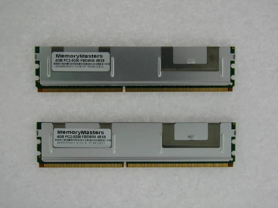 8GB (2X4GB) DDR2 MEMORY RAM PC2-5300 ECC FBDIMM DIMM QUAD RANK - Image 1 of 1