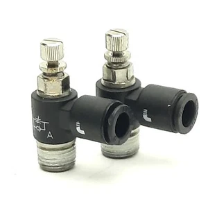 Menge 2 Parker Legris 76650610 kompaktes Durchflussregelventil, R1/8"", Ø1/4"" Anschluss - Bild 1 von 4