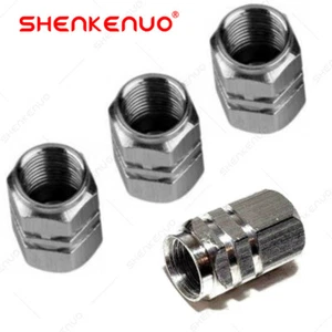 4 Silver Alloy Tire Air Valve Stem Cap For Most Nissan Honda Cars, Trucks & SUVs - Picture 1 of 14