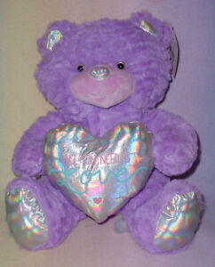 CELEBRATE LILAC TEDDY * SILVER EAR/NOSE FEET * ALL YOU NEED IS LOVE *14 INCH