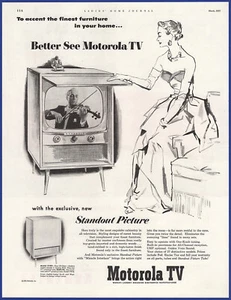 Vintage 1953 MOTOROLA TV Television Model 21K9 Ephemera 1950's Print Ad - Picture 1 of 1