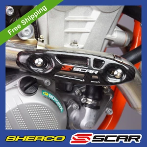 CARBON UNIVERSAL EXHAUST HEAT PROTECTOR SHIELD SHERCO SEF-R 250 300 450 SCAR - Picture 1 of 3