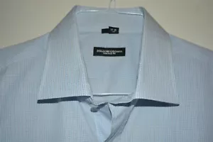 $375 NWT Bergdorf Goodman Blue Check Pure Cotton Dress Shirt 17 35 Brioni Italy - Picture 1 of 12