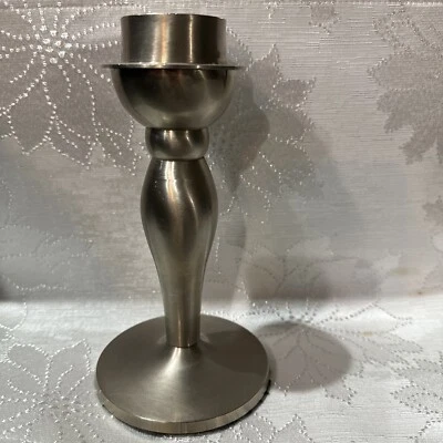 Candelabro votivo vintage de acero inoxidable cepillado de 7,5" de alto Foto 1 de 3