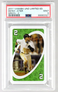 DEREK JETER YANKEES -2007 SABABA UNO CARD LIMITED ED. "GREEN 2" - PSA 9 (DE10)