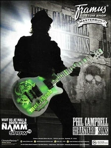 Impresión publicitaria de guitarra Phil Campbell and the Bastard Sons Framus Motorhead - Imagen 1 de 3
