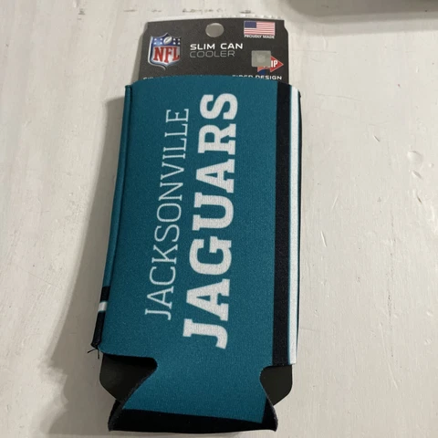 New 2-Sided Jacksonville Jaguars Football League Licensed Slim Can Cooler- 1PC Cover