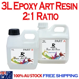 River Art Resin Deep Pour 2-3 cm 2:1 Epoxy Resin Ultra-Clear Casting 3Ltr Pack - Picture 1 of 7