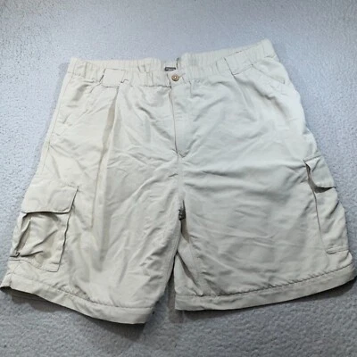 Vintage Simms Shorts Men Extra Large Beige Cargo Fishing Hike Elastic Waist 90s - Изображение 1 из 4
