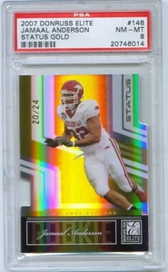 2007 Elite Status GOLD 20/24 #146 JAMAAL ANDERSON Rc Arkansas Razorbacks PSA 8 - Picture 1 of 2