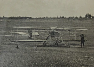 Early Aviation Antique Airplane Photo Curtiss? Pusher Biplane Pilot c. 1910-20s - Picture 1 of 5