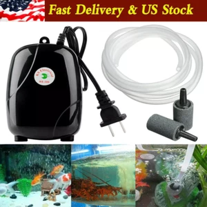 Silent Air Pump Aquarium Fish Tank Pump Hydroponic Oxygen 2 Outlet 5W Pump - Picture 1 of 11