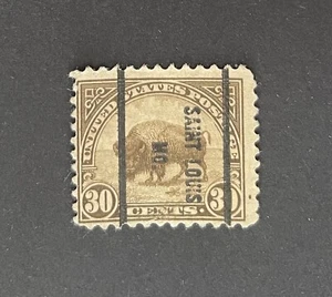 Saint Louis, MO Type 61 Precancel - Read Down - 30 cents Buffalo - US #700 - MO - Picture 1 of 2