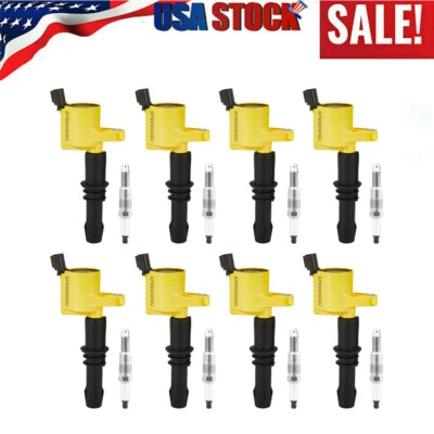 Paquete de 8 bujías y bobinas de encendido para Ford Mustang 4,6 L V8 2005 2006 2007 2008 Foto 1 de 4